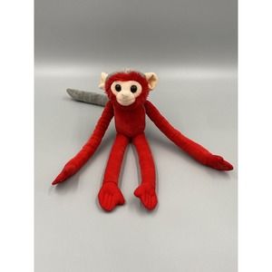 15” Red & Gray Hanging Monkey Plush Wild Life Artists Stuffed Animal